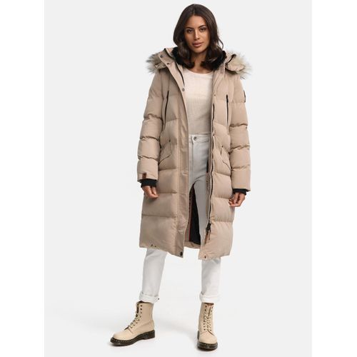 Marikoo Damen Winterjacke – Schneesternchen, lang mit Kapuze & Fellkragen