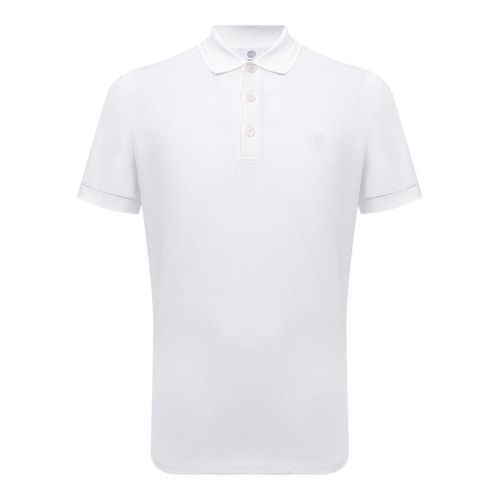 Weißes Poloshirt mit Burberry-Monogrammstickerei