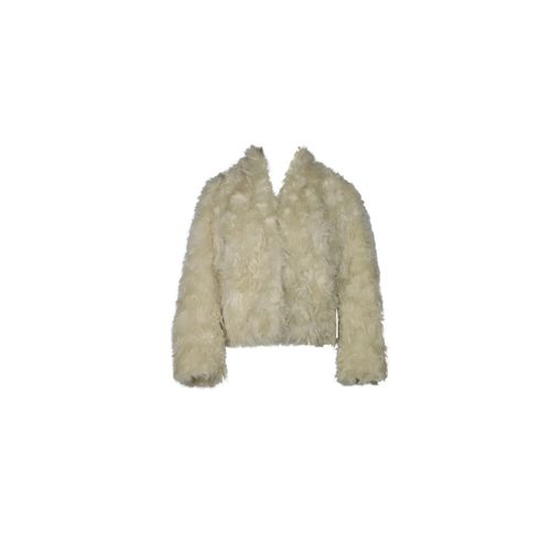 Vince Pluche Jas in Crème Nepleer