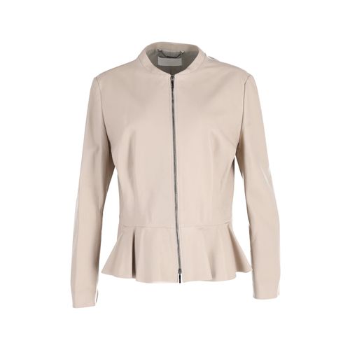 BOSS Rits Peplum Jas in Crème Lamsleer