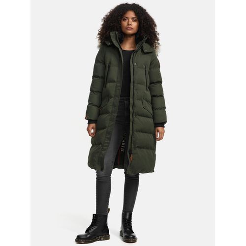 Marikoo Damen Winterjacke – Schneesternchen, lang mit Kapuze & Fellkragen
