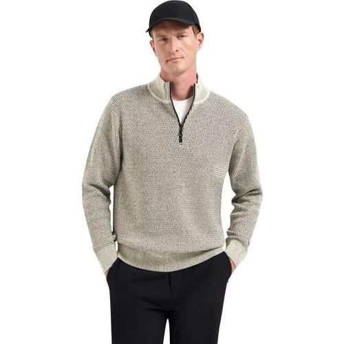 No Excess Pullover half zipper 2 coloured mel stone