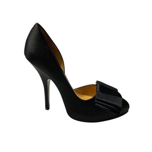 Lanvin Strik Pumps 120 in Zwart Satijnleer