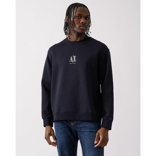 Armani Exchange Heren Geborduurde A|X Centrum Logo Crew Neck Sweatshirt