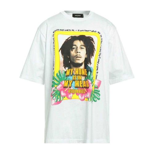DSquared2 Unisex Volwassen Mijn Thuis Is In Mijn Hoofd Bob Marley T-Shirt (Wit)