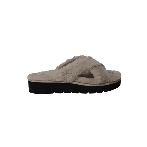 Stuart Weitzman Roza Lift Slides Sandalen in Crème Nepp Console