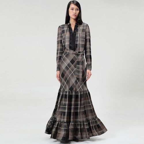Maxi Boheemse Tartan -jurk