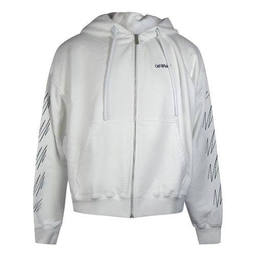 Off-white Stitch Diags Zip Skate Hoodie Wit