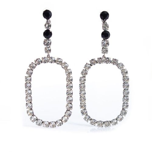 Saint Laurent Crystal XL Rookovale Oorbellen