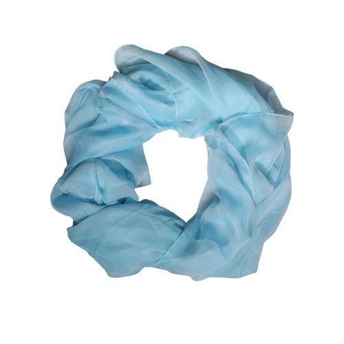 Zijden Sjaal Lichtblauw Veelzijdig Accessoire
