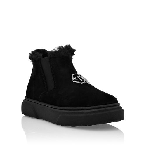 Eco Shearling Suede Anckle Boots