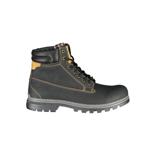 Schwarze Lederstiefel Schnürstil