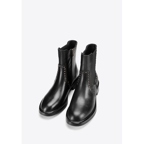 Wittchen Dames leren Chelsea boots met decoratieve klinknagels, zwart