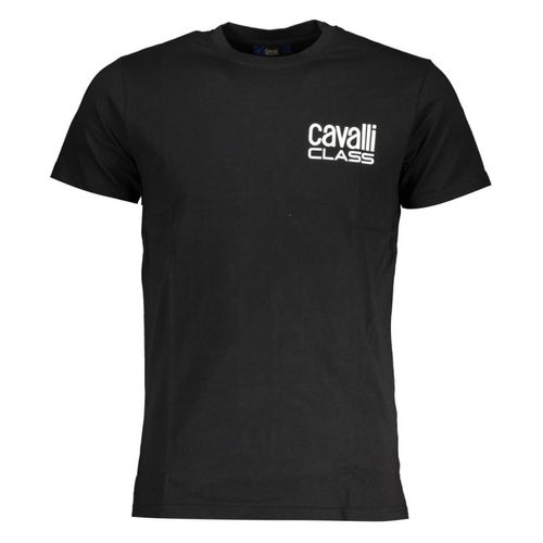 Cavalli Class Kleines Fettdruck-Logo Schwarzes T-Shirt
