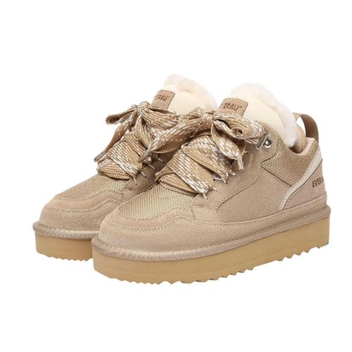 EverAu - Marmoriert Sneaker für Damen, Leder (Sand)
