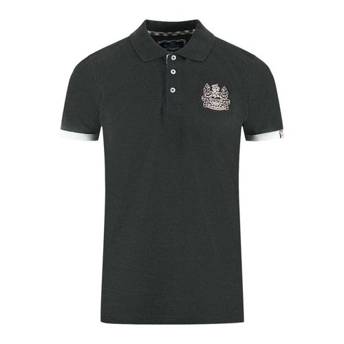 Aquascutum Unisex Volwassen Gepersonaliseerde Polo Shirt met Kraag (Zwart)