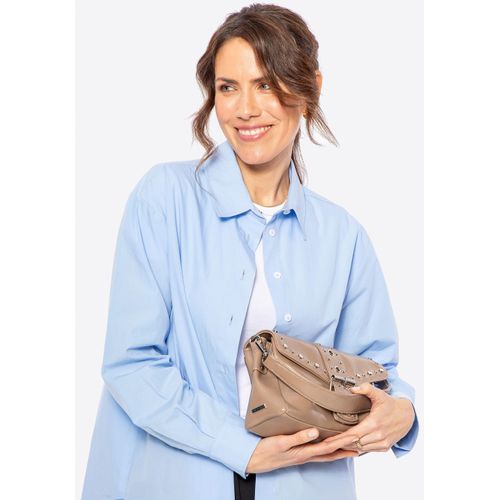 Wittchen Damen-Umhängetasche aus Öko-Leder mit Ziernieten, beige