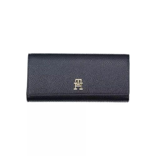 Th Wallet Geprint Leer Marineblauw