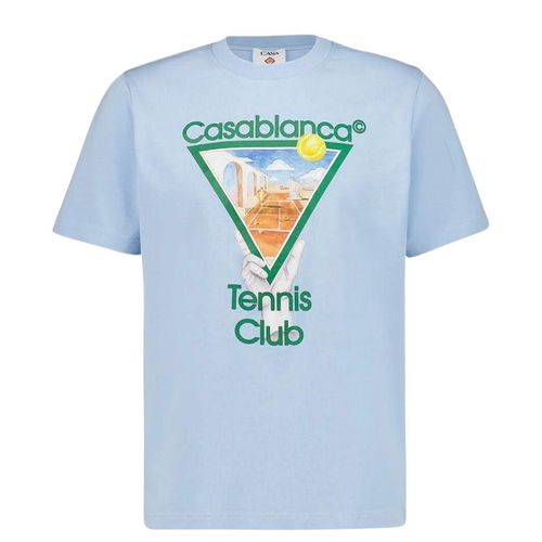 Casablanca Metaphysisches Tennis-icon Blaues T-shirt