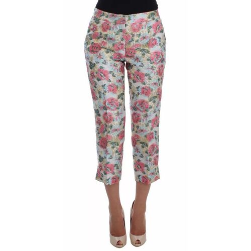Blumenbrokat-Hosen im verkürzten Stil
