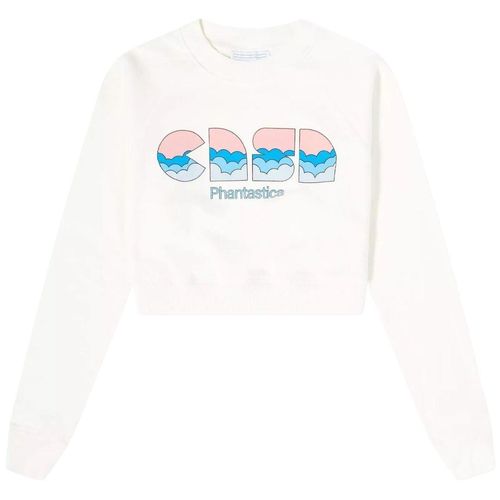 Casablanca Casa Clouds Cropped Witte Sweater Met Zeefdruk