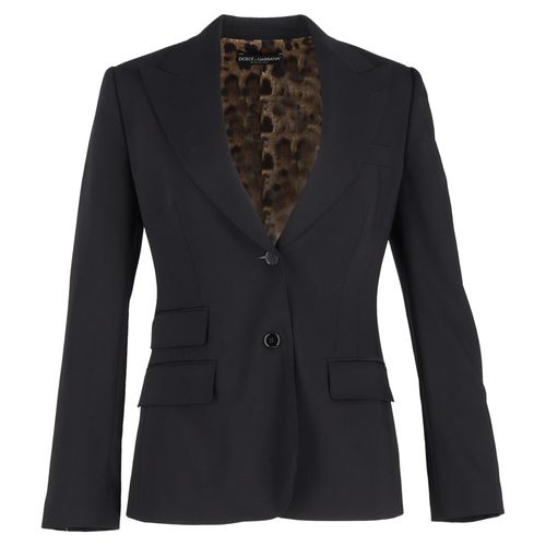 Dolce & Gabbana Gabardine Turlington Blazer in Zwart Maagdelijk Wol