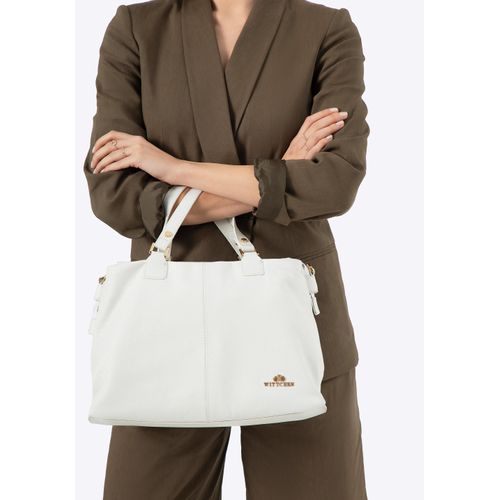 Wittchen Dames shopper van leer, twee compartimenten, wit
