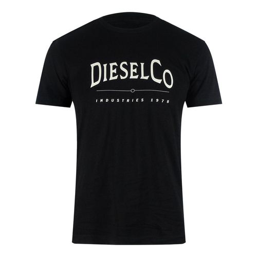 Schwarzes T-shirt Mit Diesel Industries Logo
