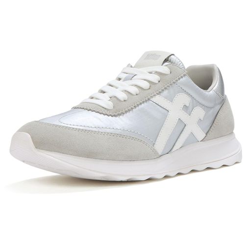 Fitflop Retro-Q FF Nylon Damen Sneakers Silber/Städtisches Weiß