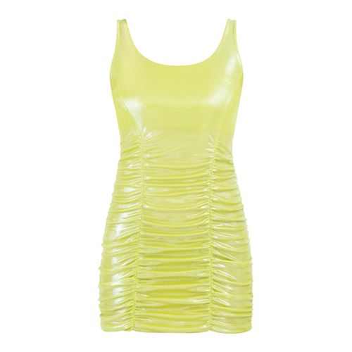 Faina Gebreid mini-jurkje Dames Limoen metallic