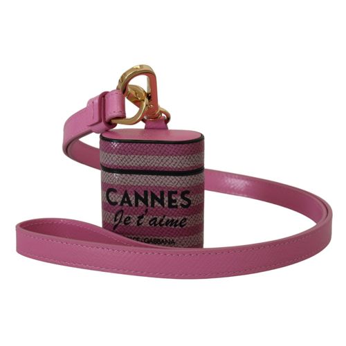 Dolce & Gabbana Chic Leren AirPods Hoes in Vrouwen Roze