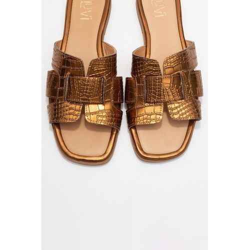 Notre Leder Slide Sandale