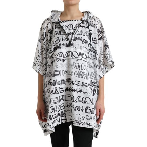 Hooded Graffitiprint Poncho Tsh83782