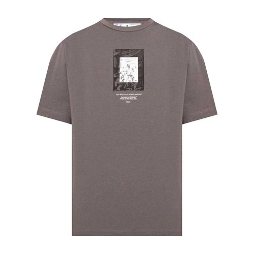 Off-White Unisex Slim T-shirt met verflogo voor volwassenen (Grijs)