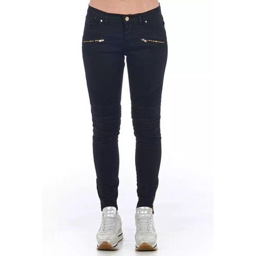 Motostyle Skinny Jeans met Gouden Ritsen