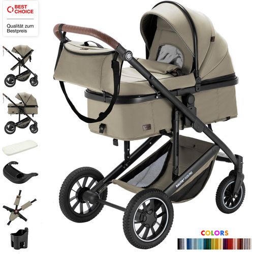 Daliya® FLEXI-PRO M 2in1 Kombikinderwagen & Buggy, Memory-Knöpfe, Großer Einkaufskorb, Leichter Reisekinderwagen, Sportwagen, Kinderwagen