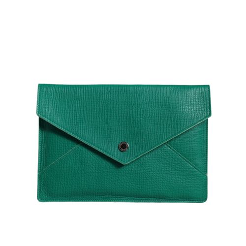 Umschlag-Clutch Leder Grün