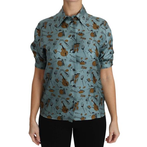 Zijde Muziekinstrumenten Print Shirt