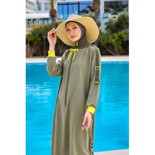 Kaki Burkini-set met volledige dekking