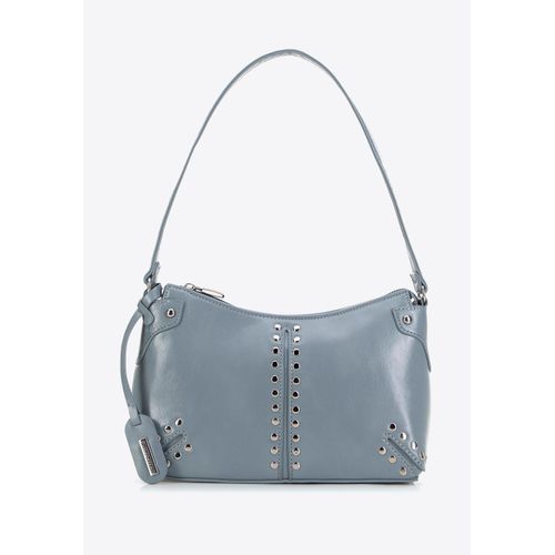 Wittchen Damen-Schultertasche mit Nieten, blau, Öko-Leder