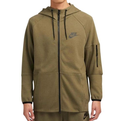 Nike Effen herencapuchon met volledige rits (Kaki Groen)