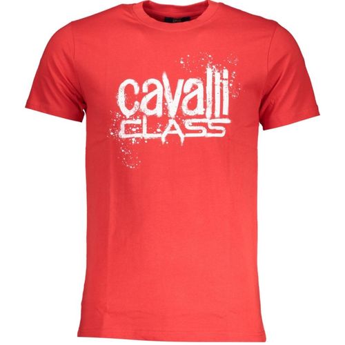 Cavalli Class Farbkleks-Logo Rotes T-Shirt
