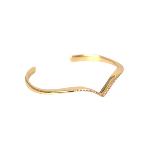 Nialaya Boog Vleugel Manchet Skyfall Goud CZ 925 Armband