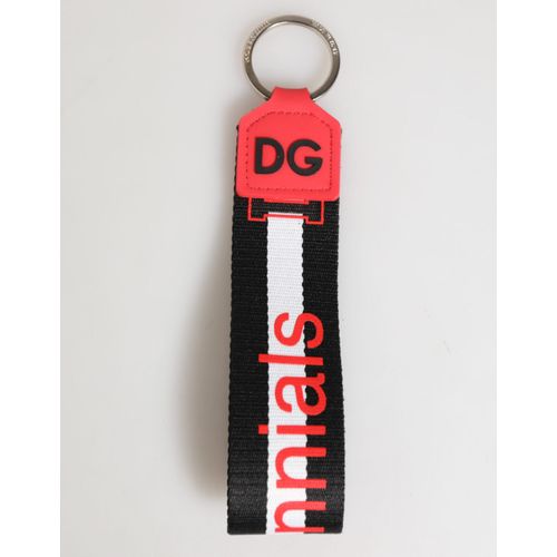 Rot Weiß DG Logo Polyester Messing Halter Schlüsselanhänger Schlüsselring