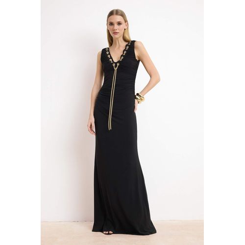 Damen-Maxikleid, ärmellos, A-Linie, für Abschlussball/Abschlussfeier