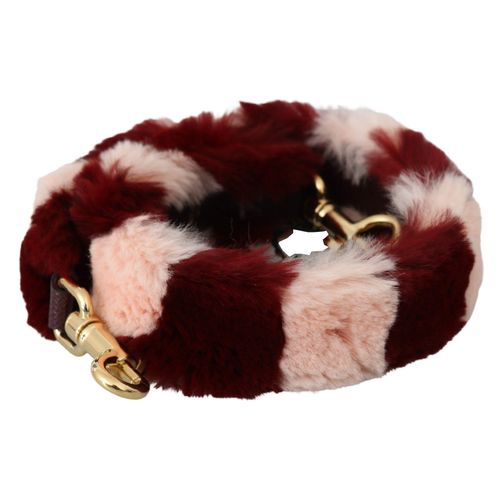 Dolce & Gabbana Pink Red Red Lapin Fur Accessoire schouder damesriem