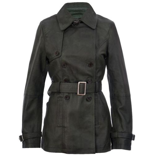 Halflange lederen trenchcoat voor dames - Oakham