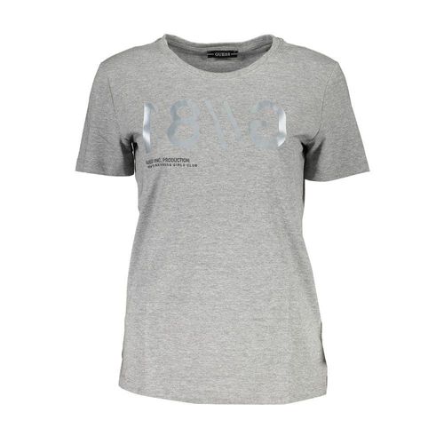 Guess Jeans Graues Baumwoll-T-Shirt für Frauen