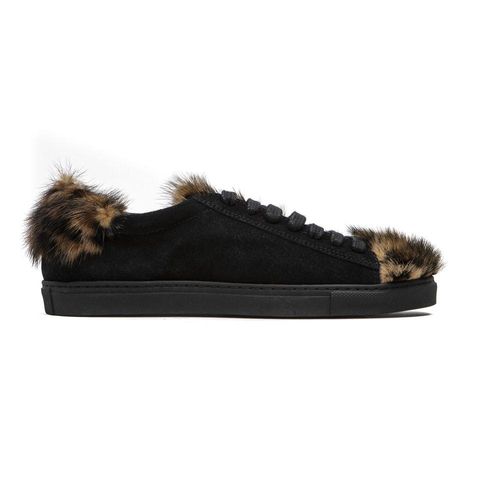 Mr&Mrs Italy Zwarte Leren Dames Sneaker