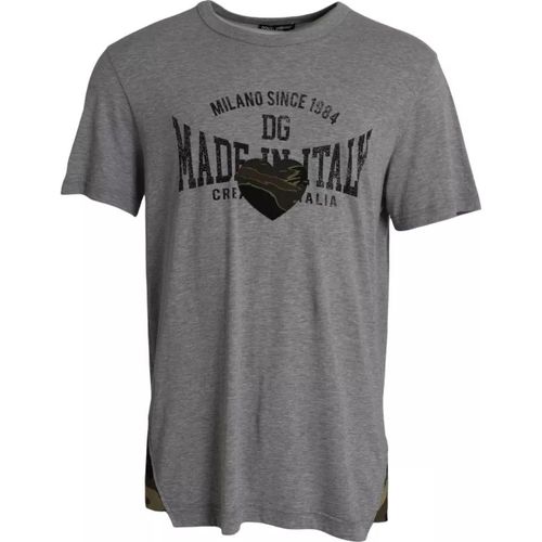 Made In Italy T-shirt Grijs Camo Hart